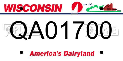 QA01700 Wisconsin License Plate