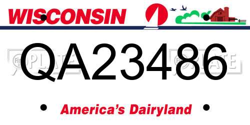QA23486 Wisconsin License Plate