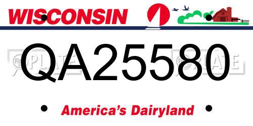 QA25580 Wisconsin License Plate