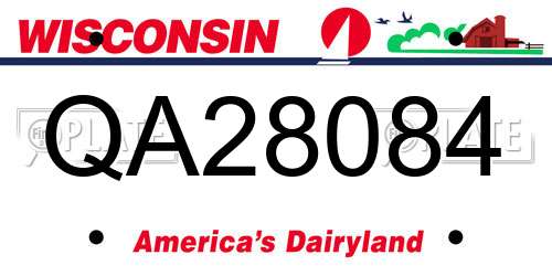 QA28084 Wisconsin License Plate
