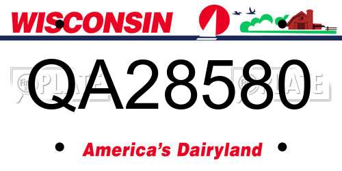 QA28580 Wisconsin License Plate