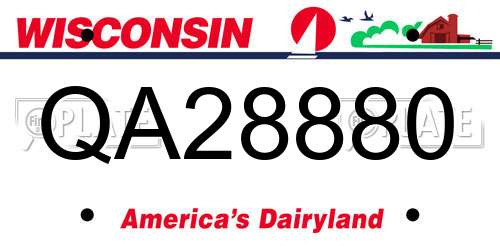 QA28880 Wisconsin License Plate