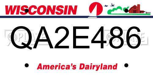 QA2E486 Wisconsin License Plate