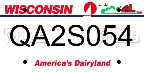 QA2S054 Wisconsin License Plate