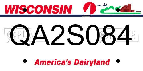 QA2S084 Wisconsin License Plate