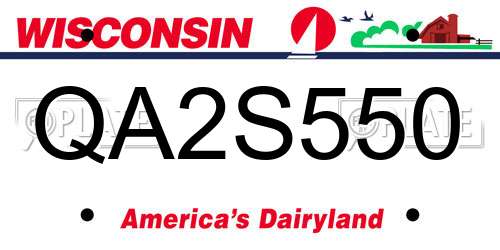 QA2S550 Wisconsin License Plate