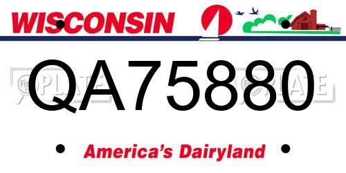 QA75880 Wisconsin License Plate