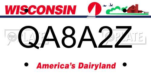 QA8A2Z Wisconsin License Plate