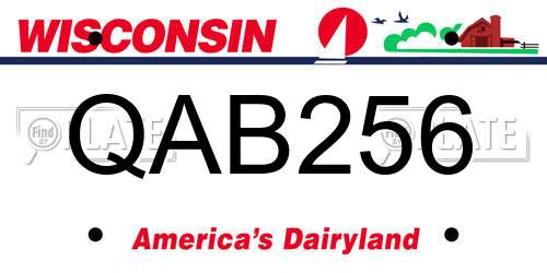 QAB256 Wisconsin License Plate