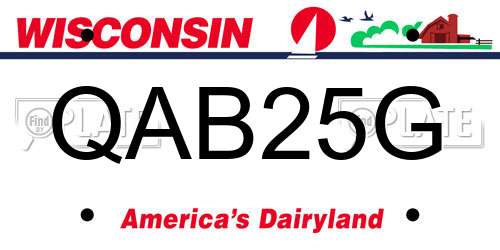 QAB25G Wisconsin License Plate