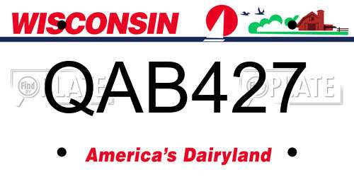 QAB427 Wisconsin License Plate