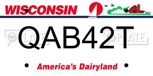 QAB42T Wisconsin License Plate