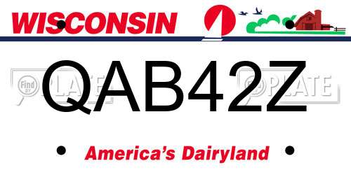 QAB42Z Wisconsin License Plate