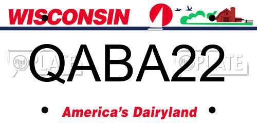 QABA22 Wisconsin License Plate