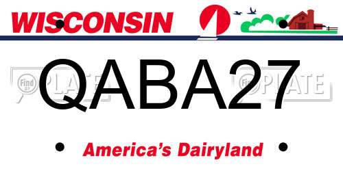 QABA27 Wisconsin License Plate