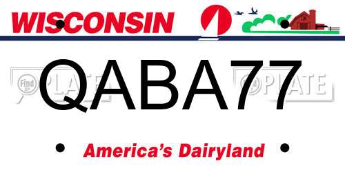 QABA77 Wisconsin License Plate
