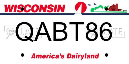 QABT86 Wisconsin License Plate