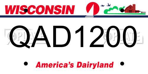 QAD1200 Wisconsin License Plate