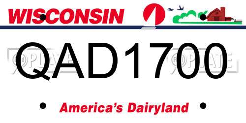 QAD1700 Wisconsin License Plate