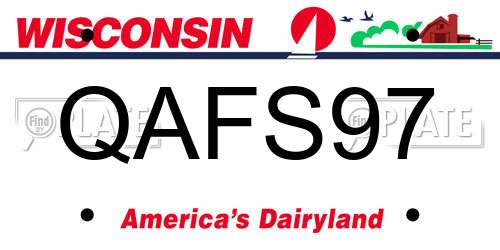 QAFS97 Wisconsin License Plate