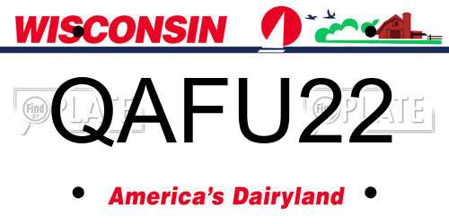 QAFU22 Wisconsin License Plate