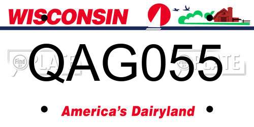 QAG055 Wisconsin License Plate