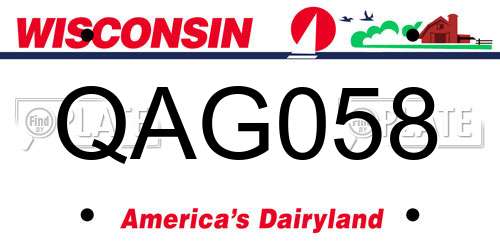 QAG058 Wisconsin License Plate