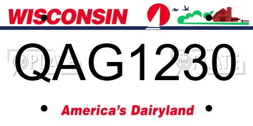 QAG1230 Wisconsin License Plate
