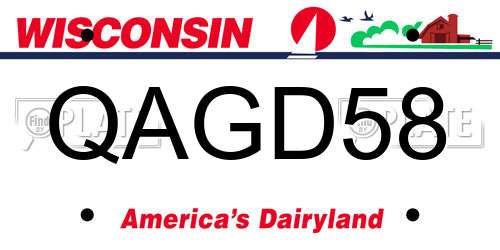 QAGD58 Wisconsin License Plate