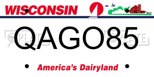 QAGO85 Wisconsin License Plate