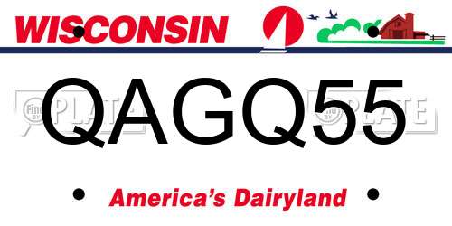QAGQ55 Wisconsin License Plate
