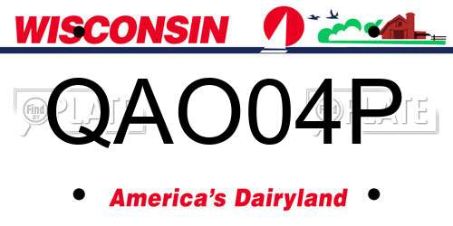 QAO04P Wisconsin License Plate
