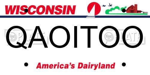 QAOITOO Wisconsin License Plate
