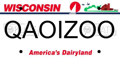 QAOIZOO Wisconsin License Plate