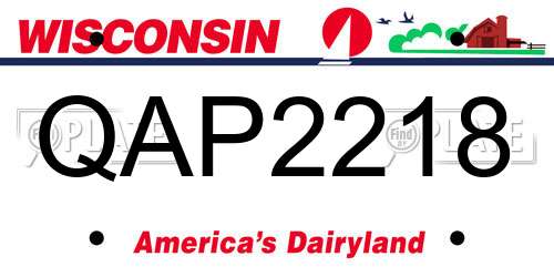 QAP2218 Wisconsin License Plate