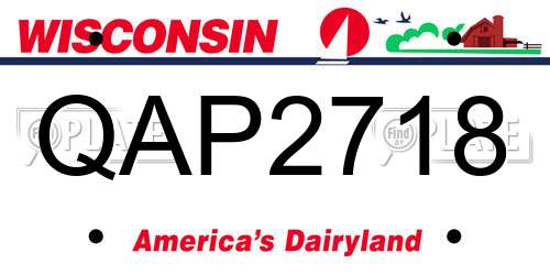 QAP2718 Wisconsin License Plate