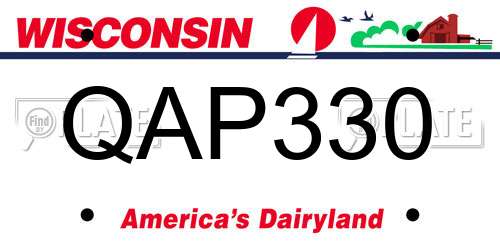 QAP330 Wisconsin License Plate
