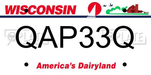 QAP33Q Wisconsin License Plate