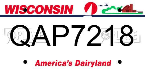 QAP7218 Wisconsin License Plate