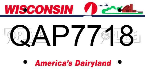 QAP7718 Wisconsin License Plate