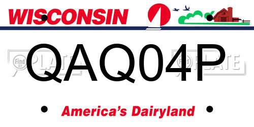 QAQ04P Wisconsin License Plate