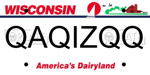 QAQIZQQ Wisconsin License Plate