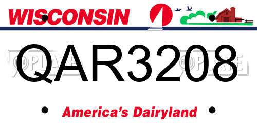 QAR3208 Wisconsin License Plate