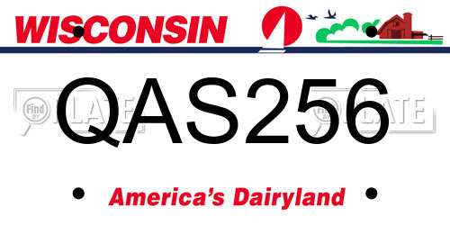 QAS256 Wisconsin License Plate