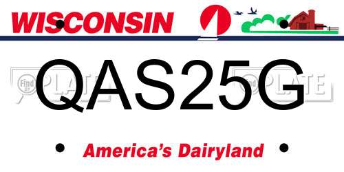 QAS25G Wisconsin License Plate