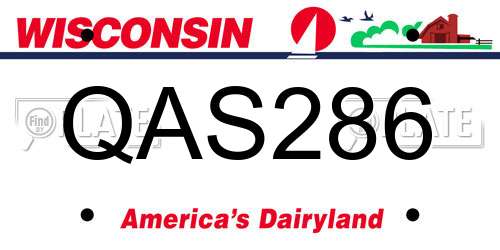 QAS286 Wisconsin License Plate