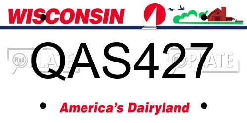 QAS427 Wisconsin License Plate