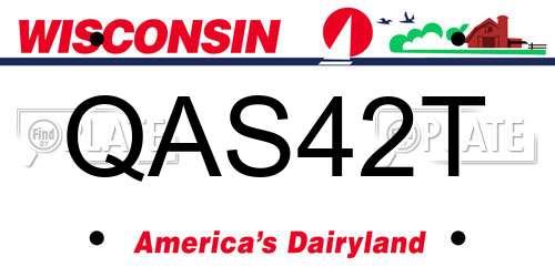 QAS42T Wisconsin License Plate