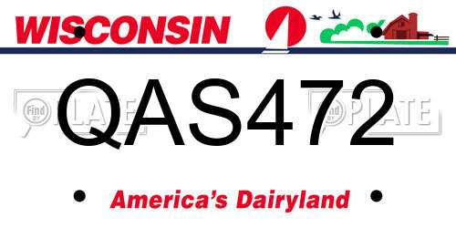 QAS472 Wisconsin License Plate