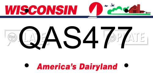 QAS477 Wisconsin License Plate